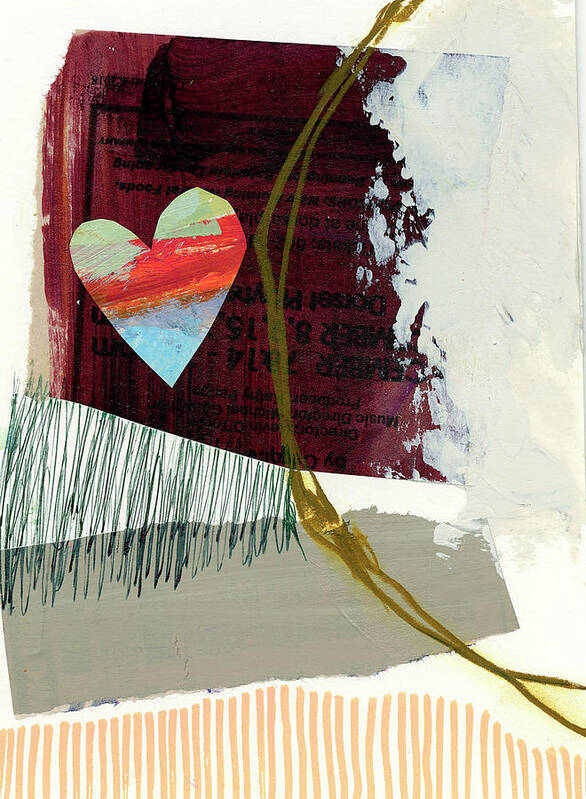 Abstract Art Poster featuring the painting Heart #27 by Jane Davies