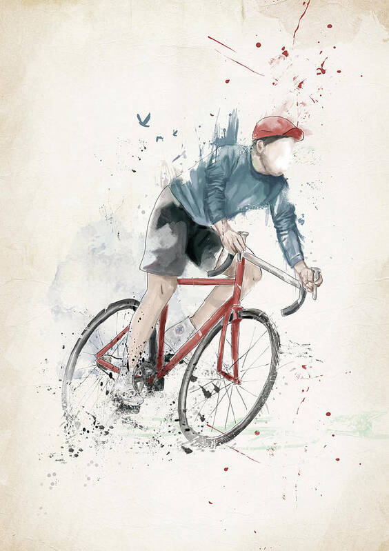 Bike Poster featuring the mixed media I want to ride my bicycle by Balazs Solti