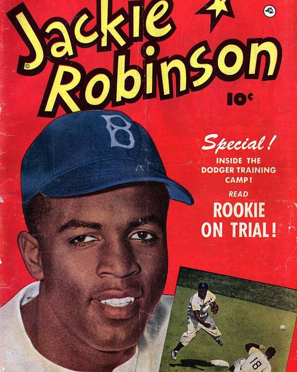 Jackie Robinson Vintage Baseball Poster
