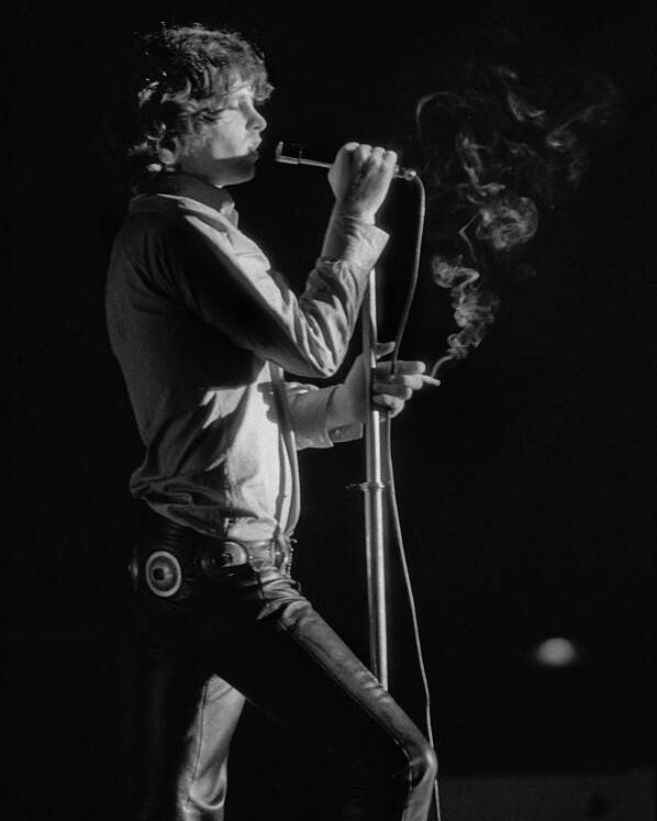 Rock Music Poster featuring the photograph Jim Morrison Live by Michael Ochs Archives