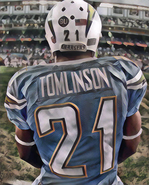 LaDainian Tomlinson SAN DIEGO CHARGERS ABSTRACT ART 2 Poster by Joe  Hamilton - Pixels