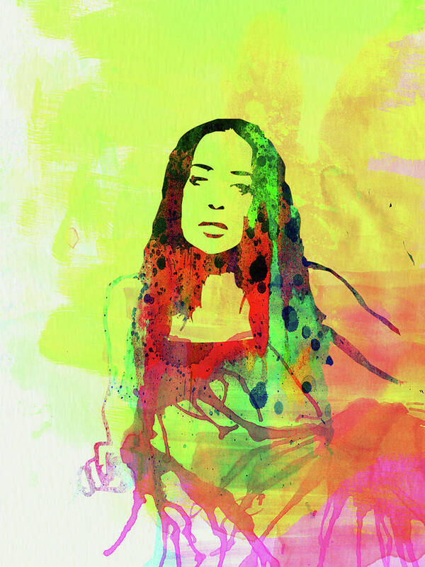 Fiona Apple Poster featuring the mixed media Legendary Fiona Apple Watercolor by Naxart Studio