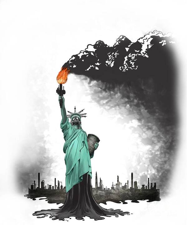 Usa Poster featuring the painting Liberty Oil by Sassan Filsoof