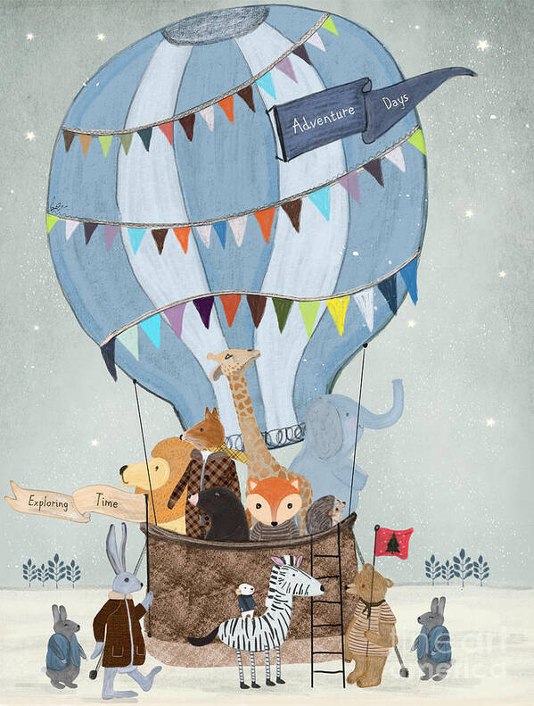 Childrens Poster featuring the painting Little Adventure Days by Bri Buckley