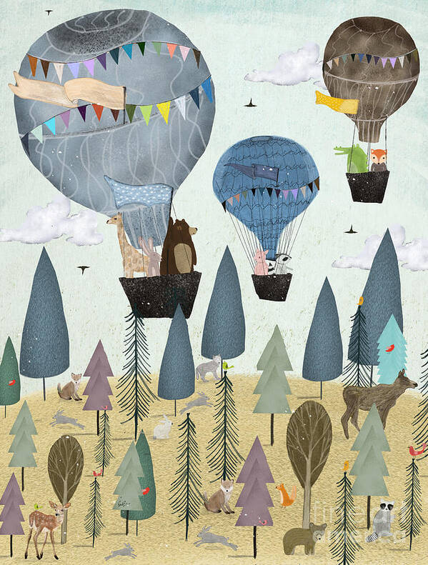 Nursery Wall Art Poster featuring the painting Little Woodland Adventure by Bri Buckley