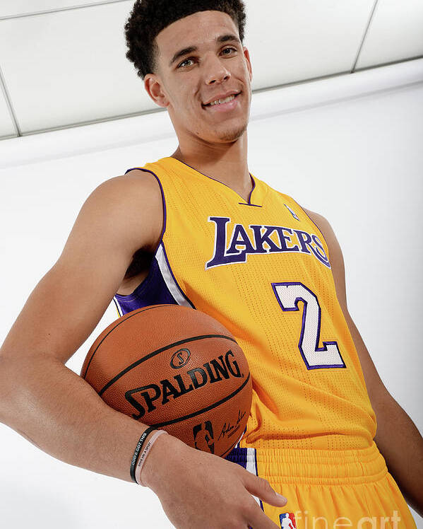 Following Poster featuring the photograph Los Angeles Lakers Introduce Lonzo Ball by Andrew D. Bernstein