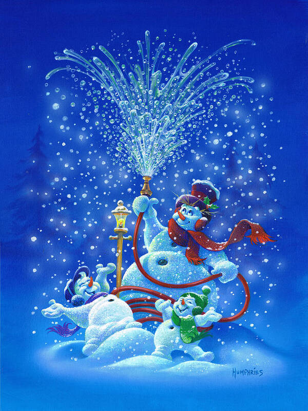 Michael Humphries Poster featuring the painting Making Snow by Michael Humphries