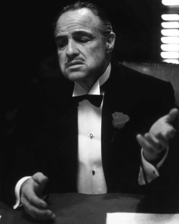 Marlon Brando Poster featuring the photograph Marlon Brando As Veto Corleone In The Godfather by Globe Photos