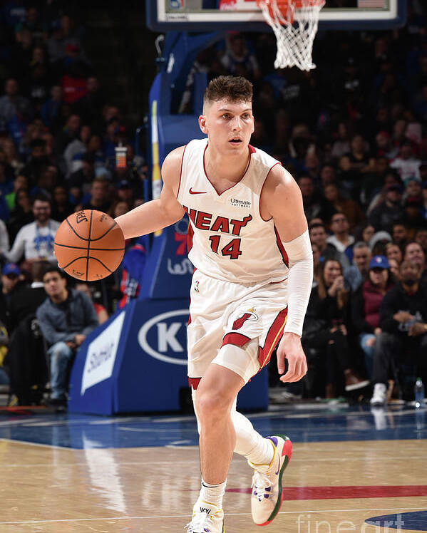 Tyler Herro Poster featuring the photograph Miami Heat V Philadelphia 76ers by David Dow