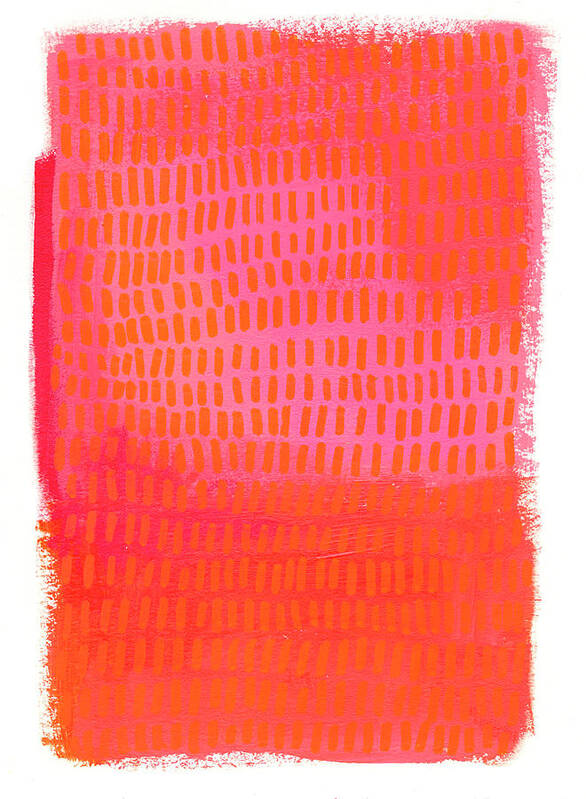 Abstract Art Poster featuring the painting Monochrome Orange Pink by Jane Davies