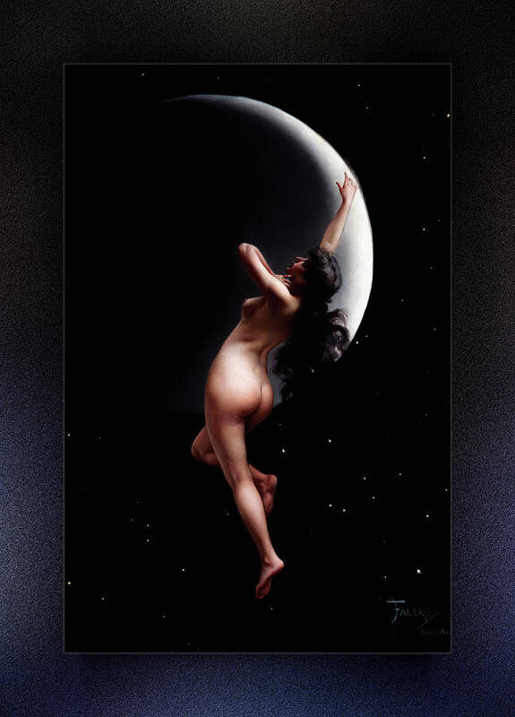 Moon Nymph Poster featuring the painting Moon Nymph BY Luis Ricardo Falero by Rolando Burbon