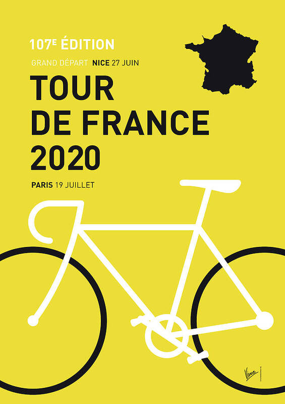 2020 Poster featuring the digital art My Tour De France Minimal Poster 2020 by Chungkong Art