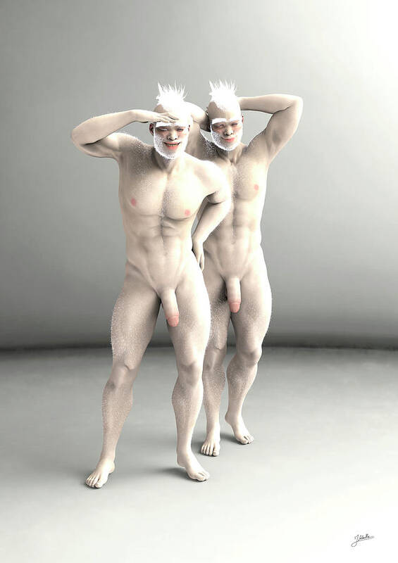 Fine Art Nude Poster featuring the digital art Naked Albinos by Joaquin Abe...