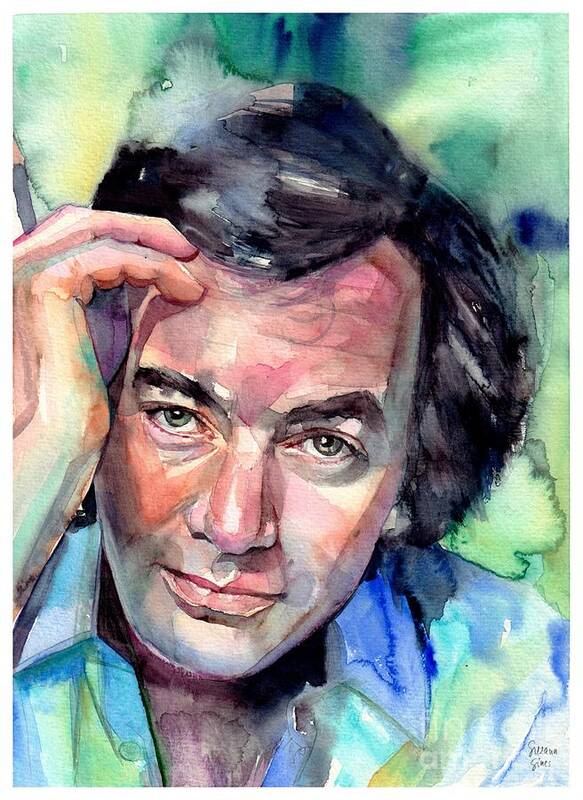 Neil Diamond Poster featuring the painting Neil Diamond Portrait I by Suzann Sines