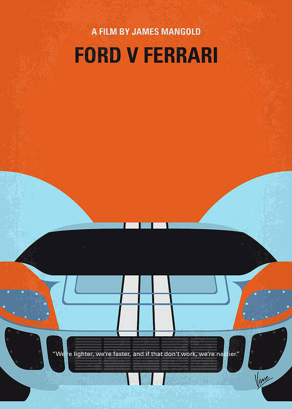 Lemans 66 Poster featuring the digital art No1121 My Lemans 66 minimal movie poster by Chungkong Art