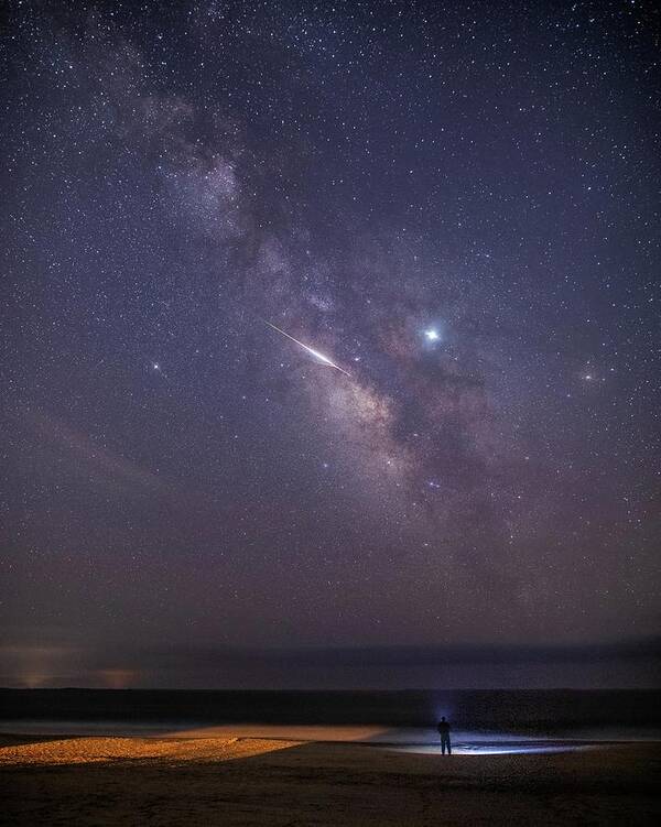 Oak Island Poster featuring the photograph Oak Island Milky Way by Nick Noble