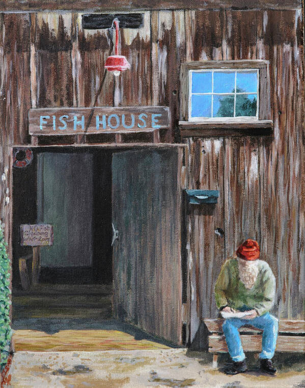 Deborah Smith Poster featuring the painting Old Fish House Afternoon by Deborah Smith