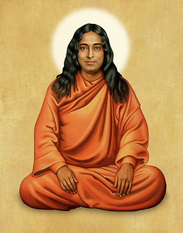 Yoga Poster featuring the painting Paramhansa Yogananda on Gold by Sacred Visions