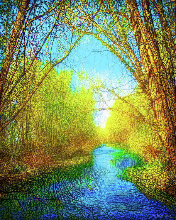 Joelbrucewallach Poster featuring the digital art Peaceful River Spirit by Joel Bruce Wallach