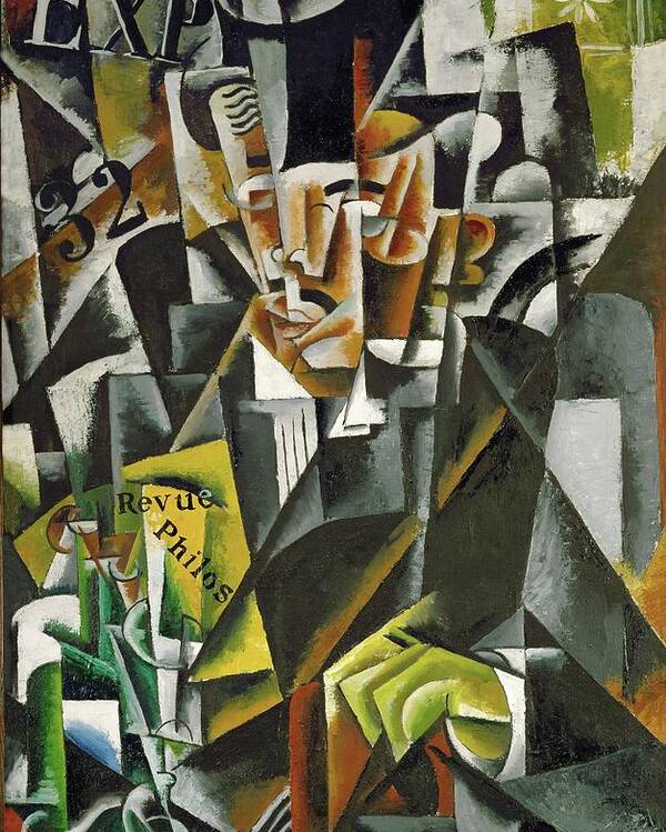 Liubov Sergeyevna Popova Poster featuring the painting Philosopher. Oil on canvas -1915- 89 x 63 ccm. by Liubov Sergeyevna Popova