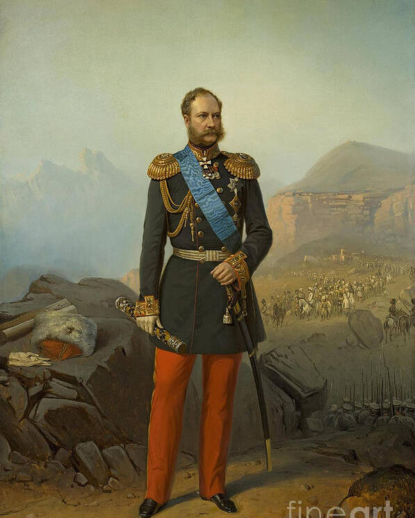 Oil Painting Poster featuring the drawing Portrait Of Prince Alexander Ivanovich by Heritage Images