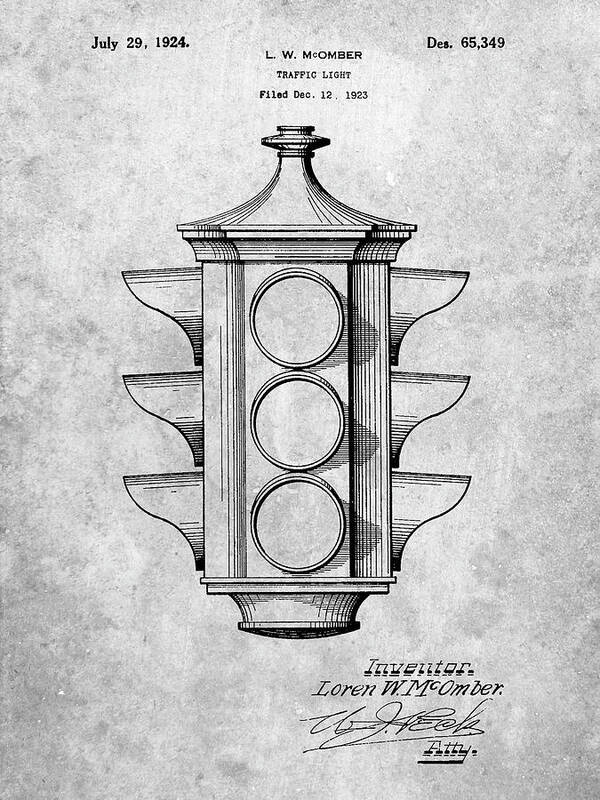 Forstå tørst kran Pp1109-slate Traffic Light 1923 Patent Poster Poster by Cole Borders - Fine  Art America