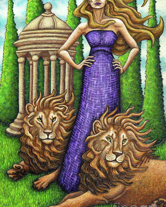 Cat Lady Poster featuring the painting Proud Lions by Amy E Fraser