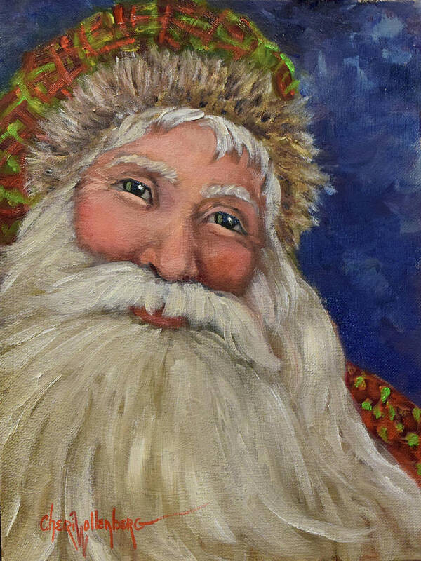 Santa Claus Poster featuring the painting Santa III - Old World Santa by Cheri Wollenberg