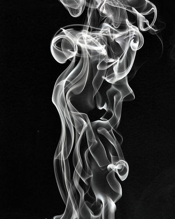 Smoke Rising On A Black Background Poster by Joshuaholder 