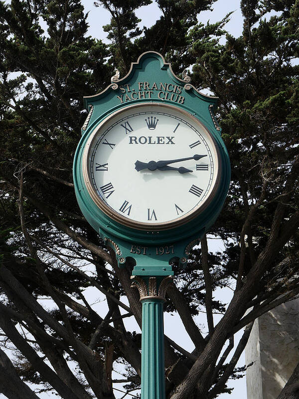 Richard Reeve Poster featuring the photograph St Francis Yacht Club Clock by Richard Reeve