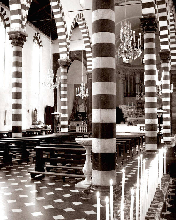 Church Poster featuring the photograph Striped Church by Lupen Grainne