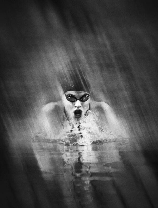 Action Poster featuring the photograph Swimming Speed by Greetje Van Son