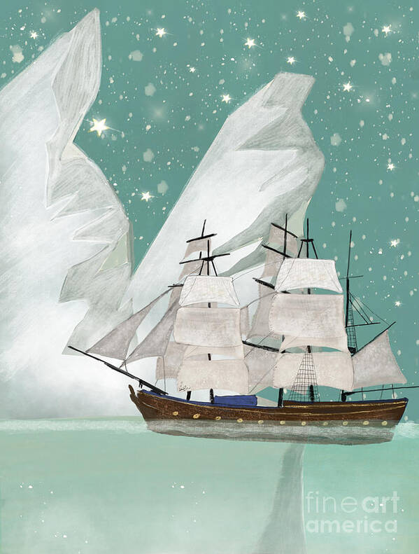 Tall Ships Poster featuring the painting The Arctic Voyage by Bri Buckley