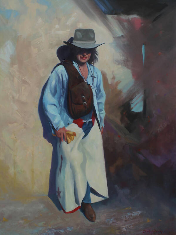 Firurative Art Poster featuring the painting The Cowgirl by Carolyne Hawley