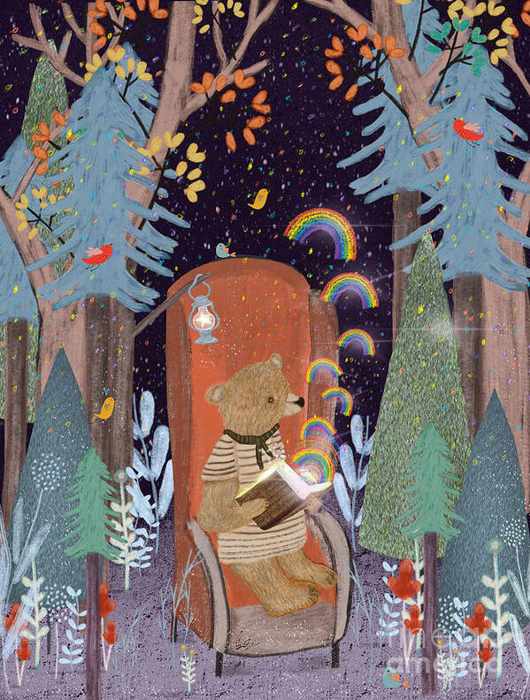 Childrens Poster featuring the painting The Little Book Of Rainbows by Bri Buckley