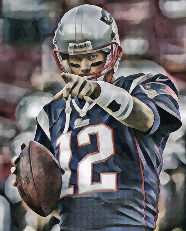 Tom Brady New England Patriots Abstract Art 50 Poster by Joe