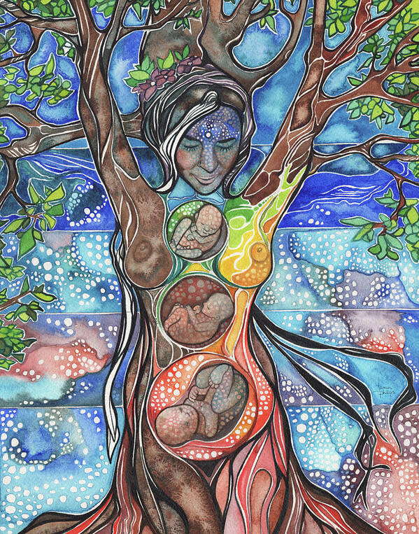 Tree Of Life Poster featuring the painting Tree of Life - Cha Wakan by Tamara Phillips