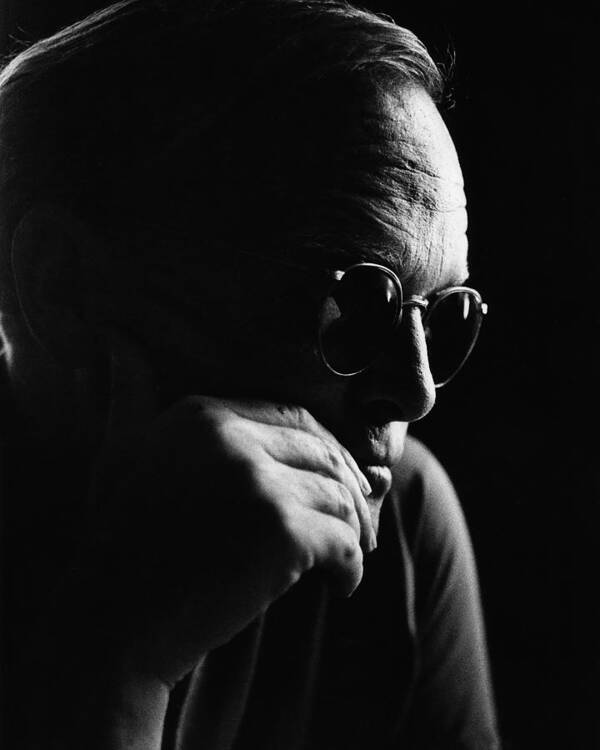 Author Poster featuring the photograph Truman Capote: Artistic Portrait In Glasses by Globe Photos