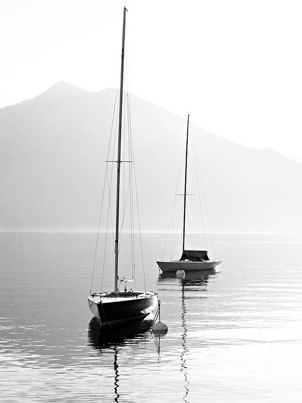 Sailboat Poster featuring the photograph Two Sail Boats In Early Morning by Kletr