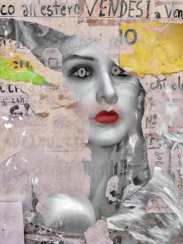 Woman Poster featuring the digital art Venetian beauty by Gabi Hampe