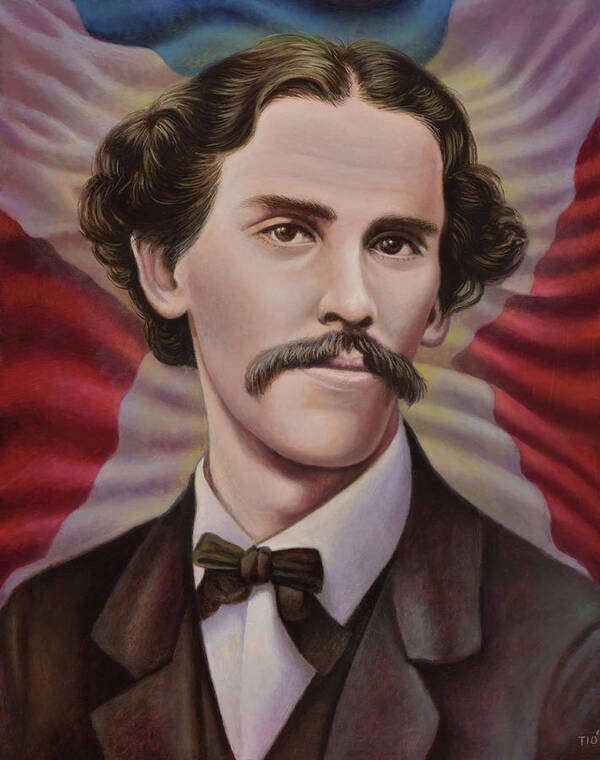 Portrait Poster featuring the painting Vicente Celestino Duarte by Miguel Tio
