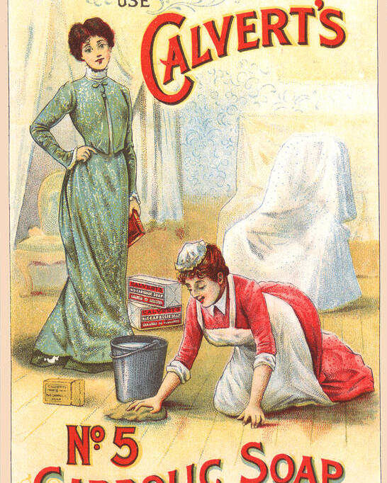Vintage  Advertising poster  A4 Photo RE PRINT Calverts Carbolic Soap 