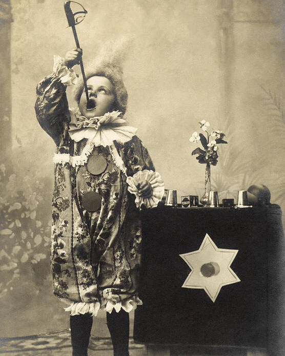 Magic Poster featuring the photograph Vintage Photo Of Child Sword Swallower by Chippix