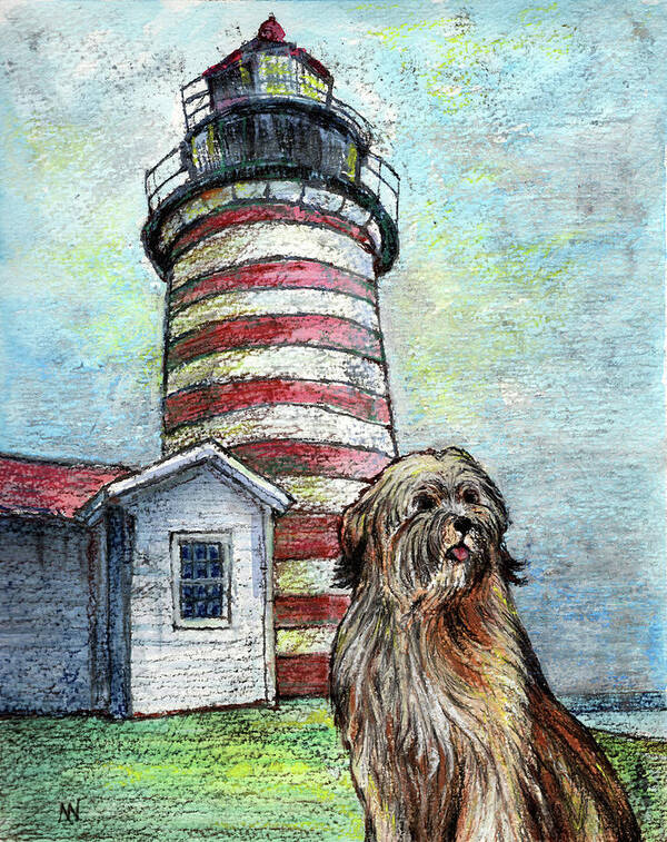 West Quoddy Head Poster featuring the mixed media West Quoddy Head by AnneMarie Welsh