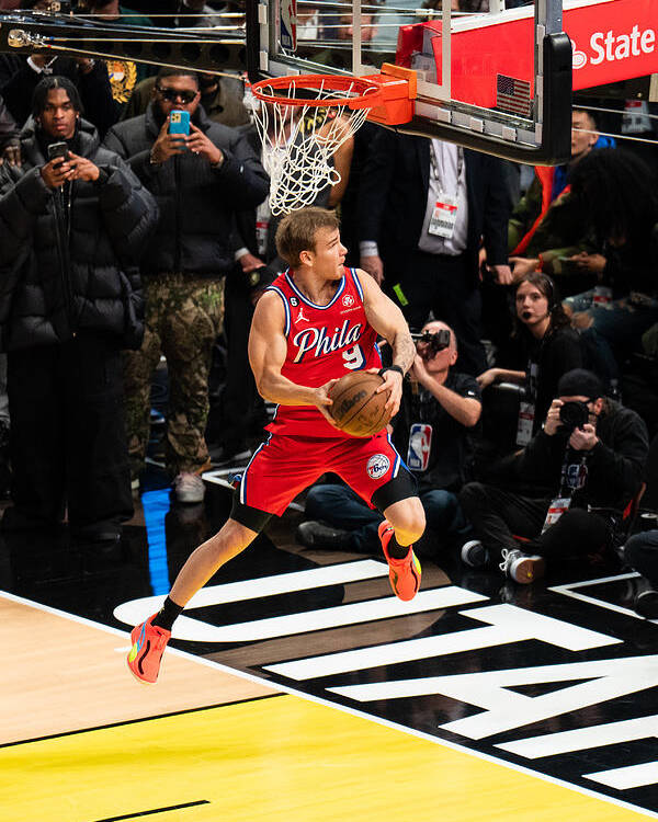 Mac Mcclung Poster featuring the photograph 2023 NBA All Star - AT&T Slam Dunk Contest by Evan Yu