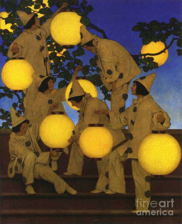 The Lantern Bearers 1908 Poster featuring the painting The Lantern Bearers 1908 by Maxfield Parrish