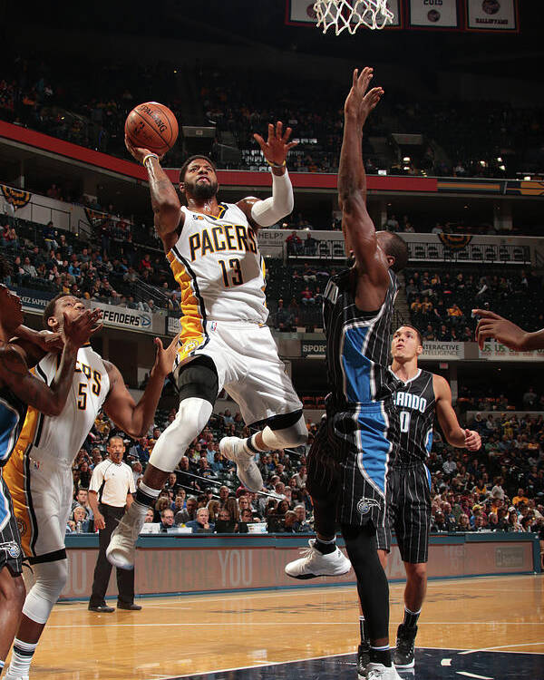 Nba Pro Basketball Poster featuring the photograph Paul George by Ron Hoskins