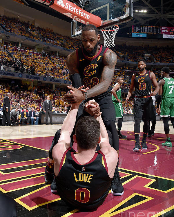 Playoffs Poster featuring the photograph Kevin Love and Lebron James by David Liam Kyle