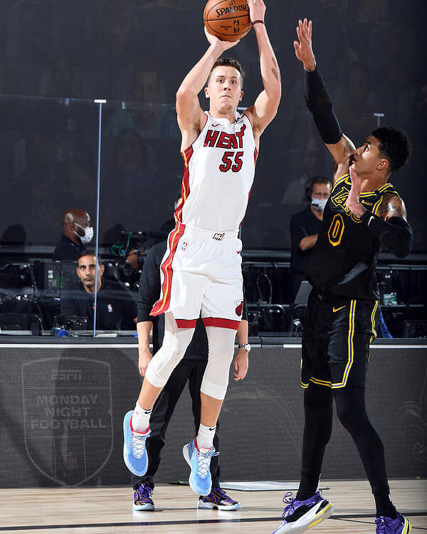 Duncan Robinson Poster featuring the photograph 2020 NBA Finals - Miami Heat v Los Angeles Lakers by Andrew D. Bernstein