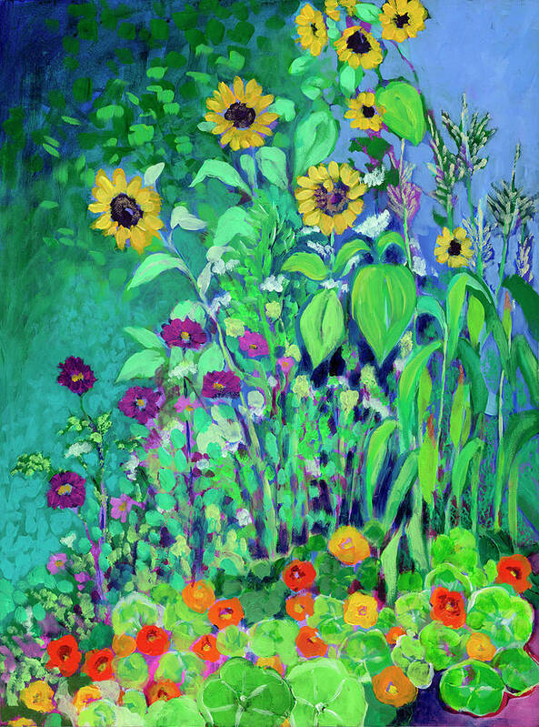 Floral Poster featuring the painting A Garden View by Jennifer Lommers